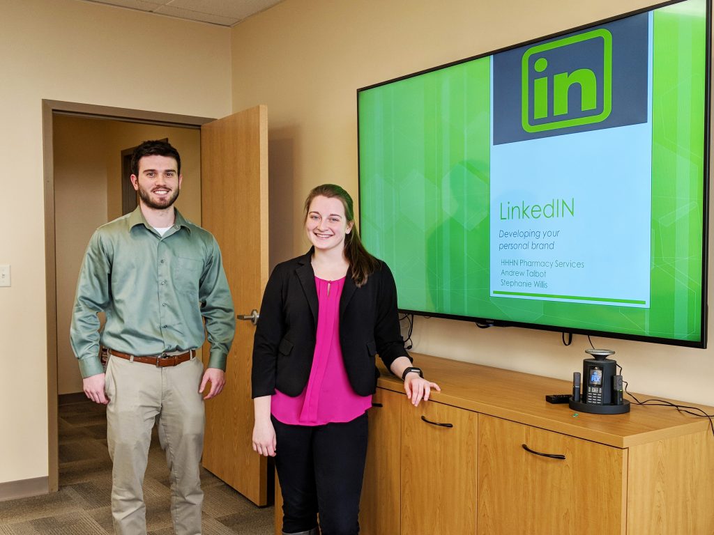 Andrew Talbot and Stephanie Willis before LinkedIN Presentation